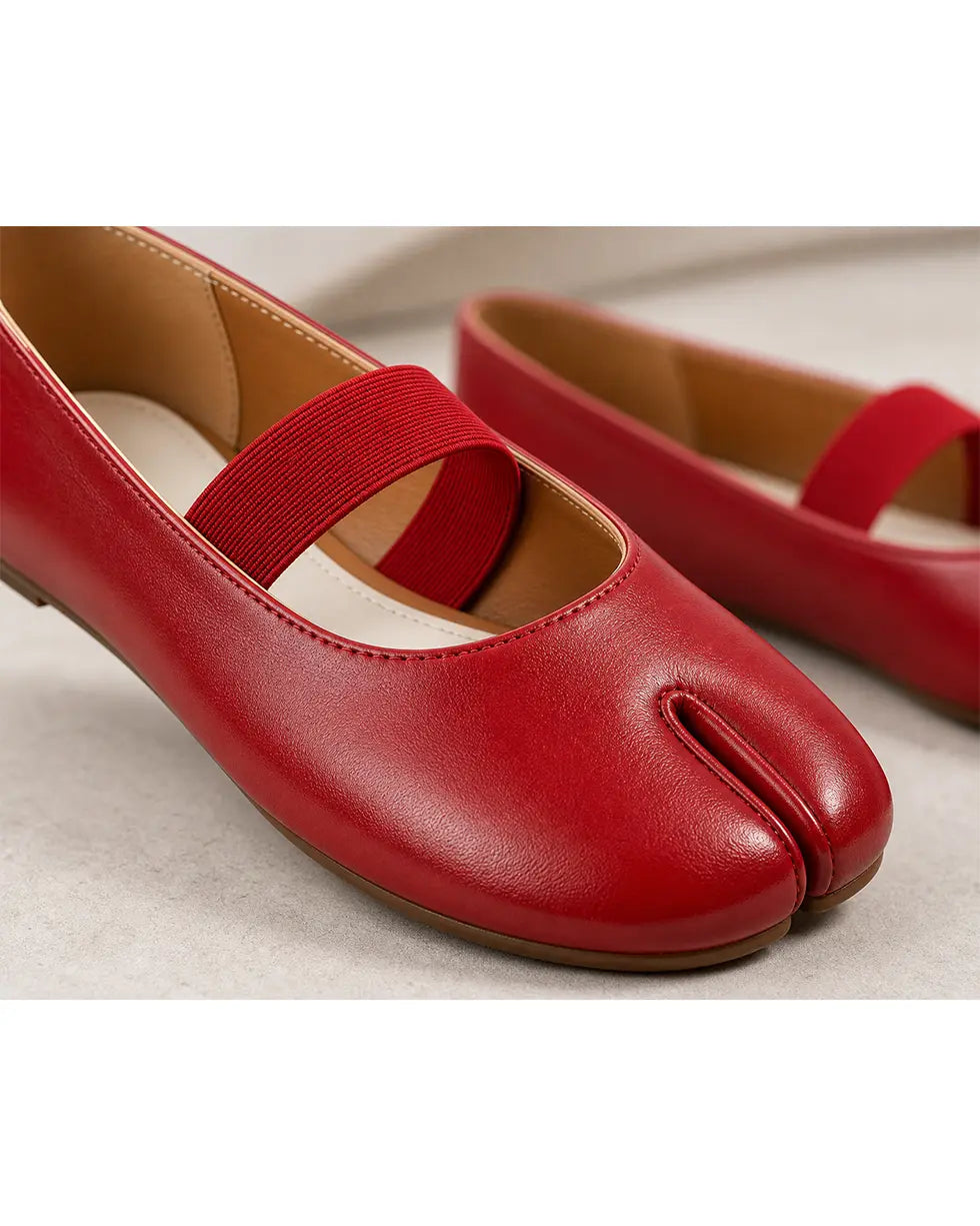 Shoezea Split-Toe Tabi Flats with Simple Single Strap Design