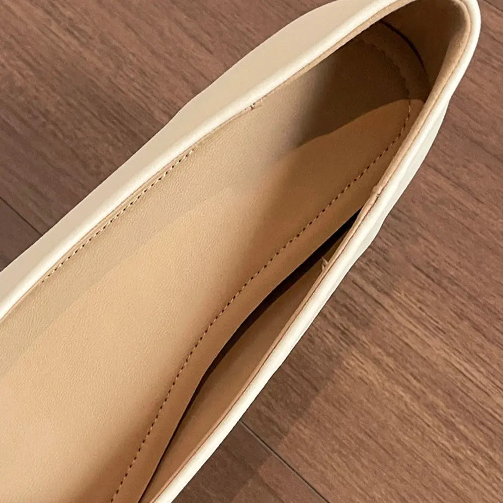 Shoezea Square Toe Ballet Flats – Women’s Hidden Heel Bow Flats