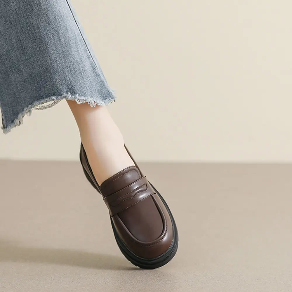 Shoezea Vintage Inspired Loafers – Soft Sole Block Heel Shoes for Women
