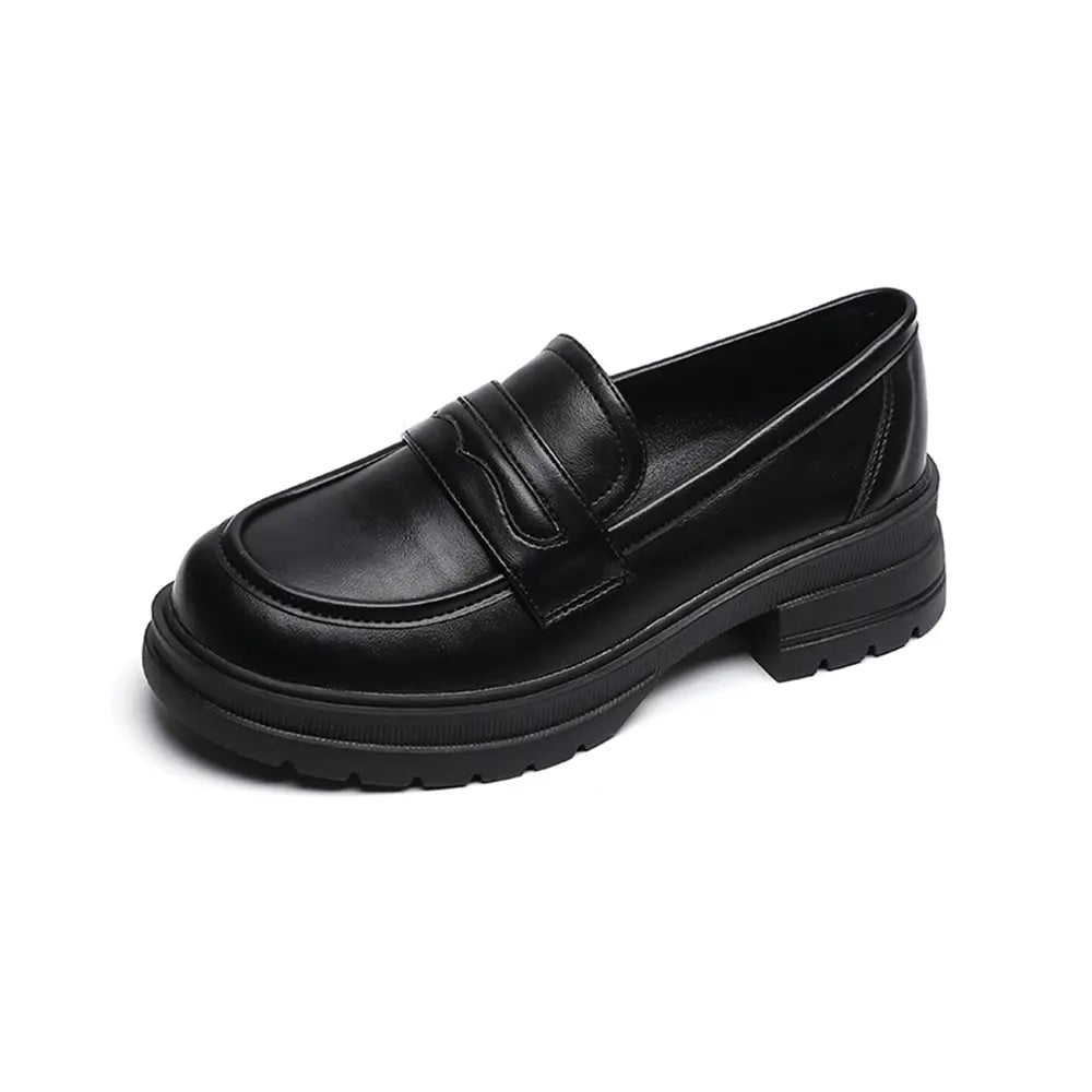 Shoezea Vintage Inspired Loafers – Soft Sole Block Heel Shoes for Women