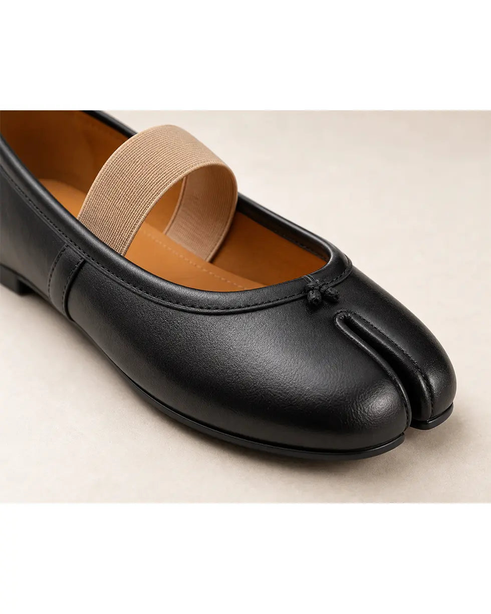 Shoezea Split-Toe Tabi Flats with Wide Comfort Band