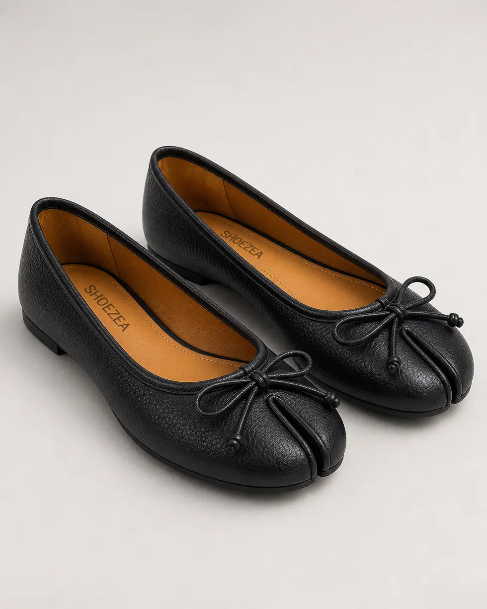 Shoezea Women’s Split-Toe Tabi Ballet Flats with Elegant Bow Detail