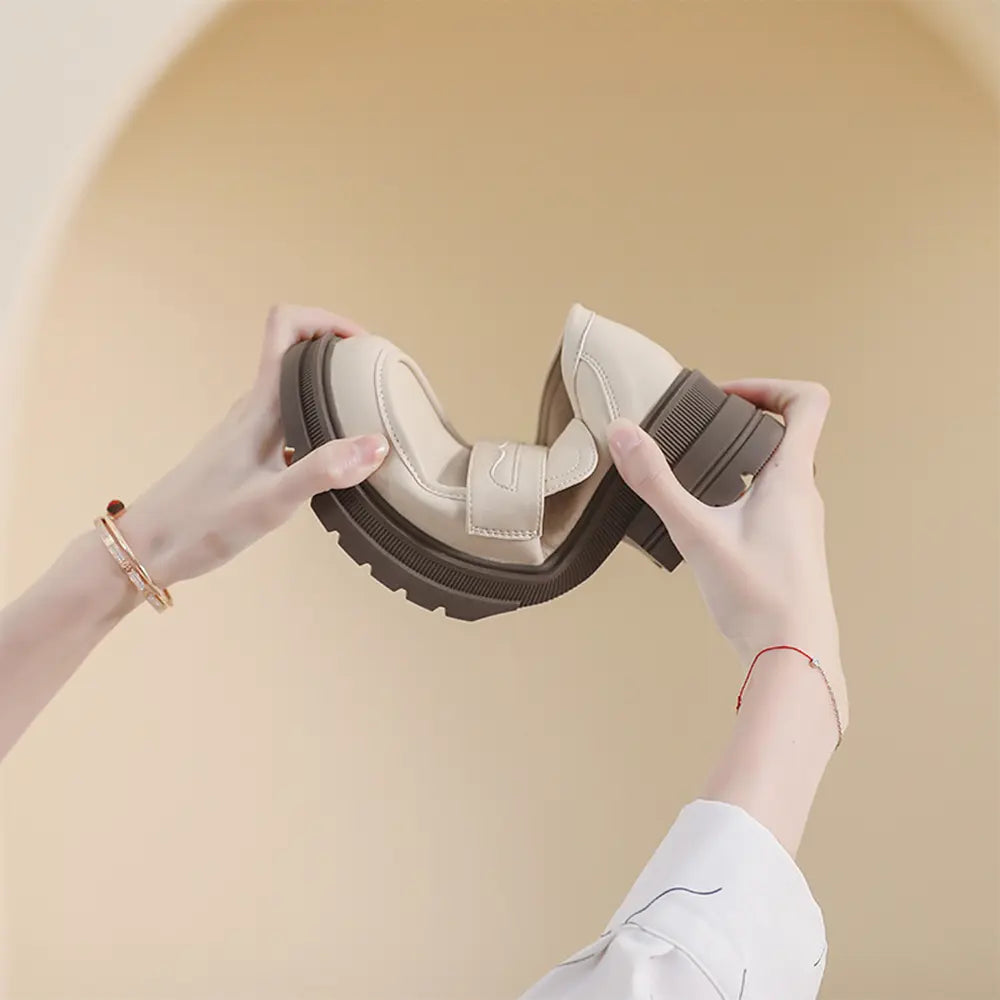 Shoezea Vintage Inspired Loafers – Soft Sole Block Heel Shoes for Women