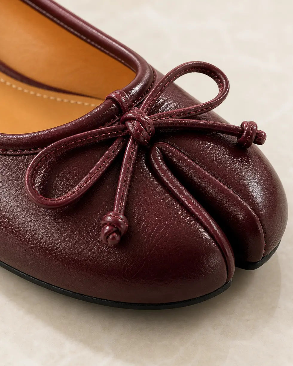 Shoezea Women’s Split-Toe Tabi Ballet Flats with Elegant Bow Detail