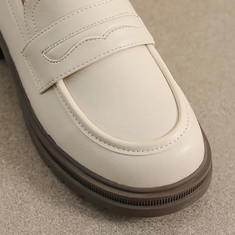 Shoezea Vintage Inspired Loafers – Soft Sole Block Heel Shoes for Women