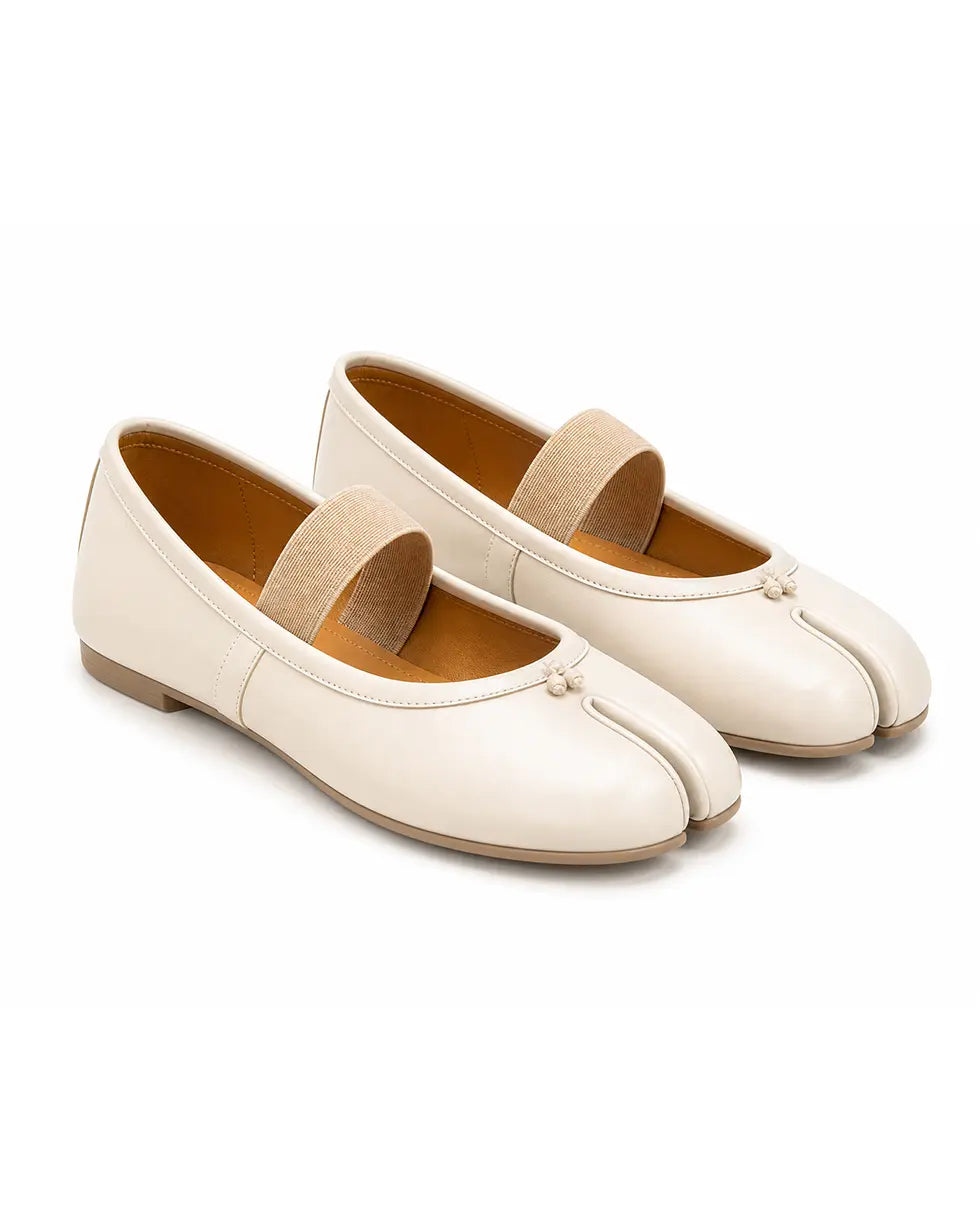 Shoezea Split-Toe Tabi Flats with Wide Comfort Band
