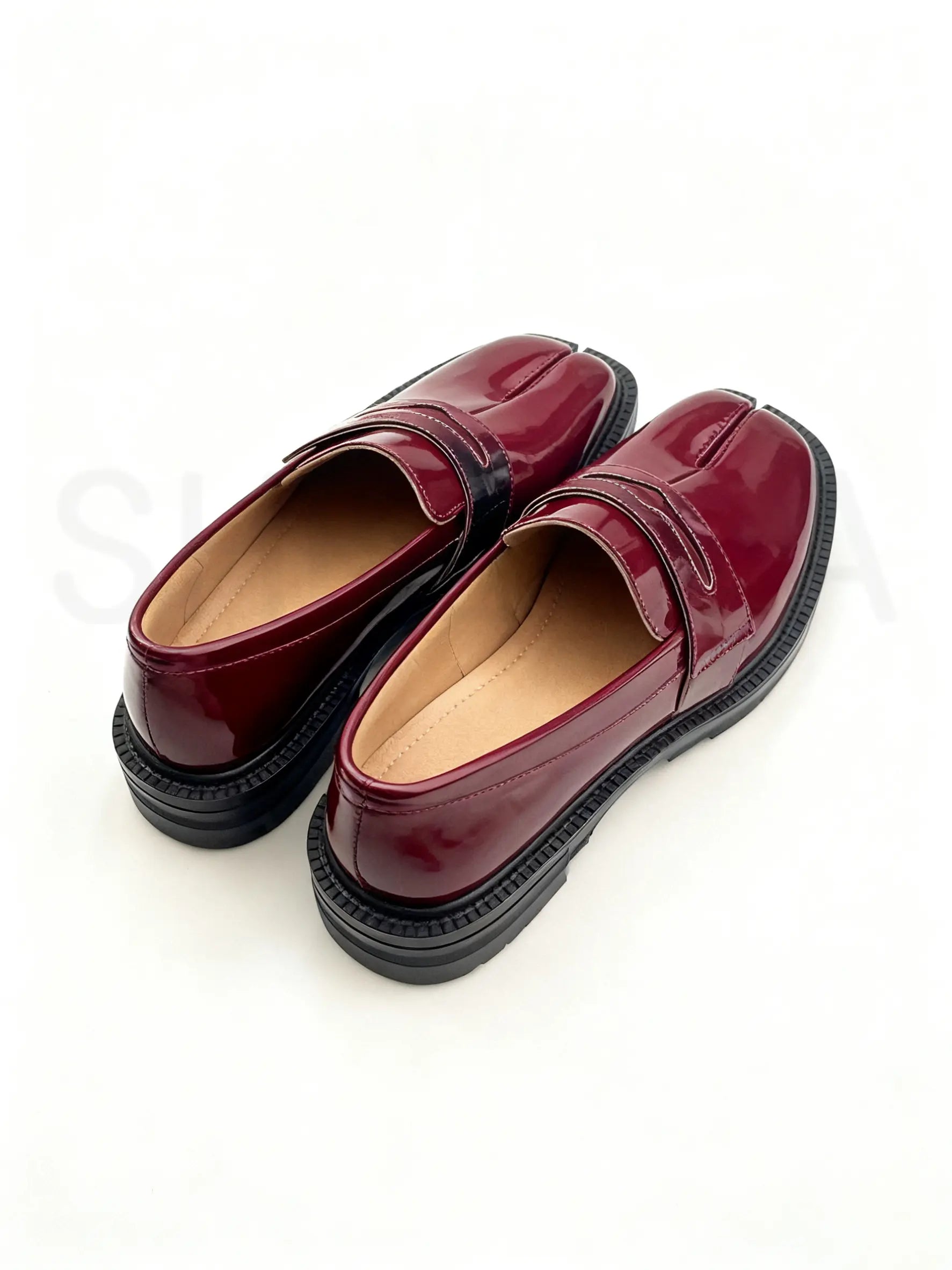 Shoezea Split-Toe Tabi Loafers with Chunky Block Heel