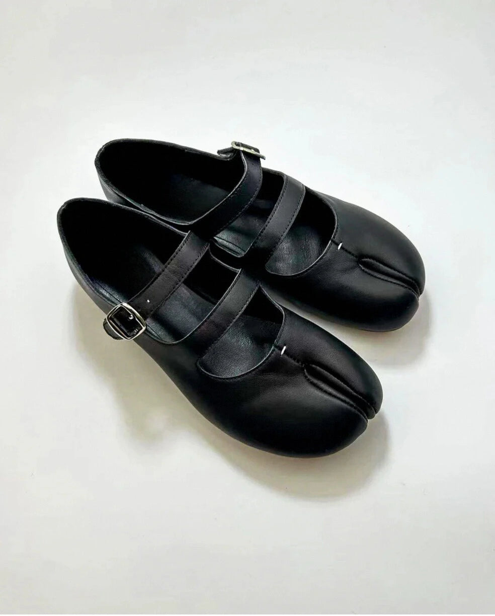 Double Straps Tabi Ballet Flats