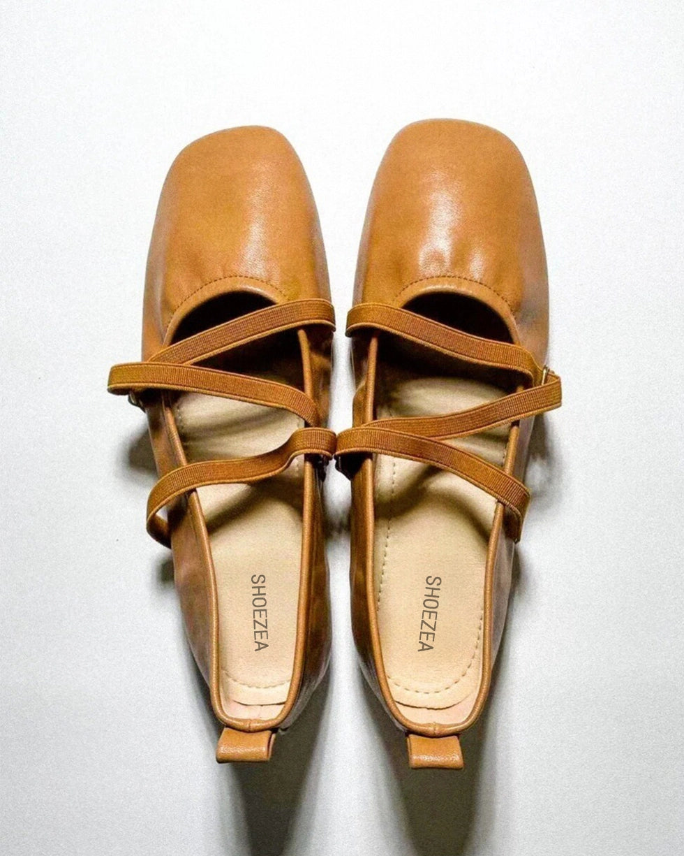 Cross Straps Foldable Ballerinas