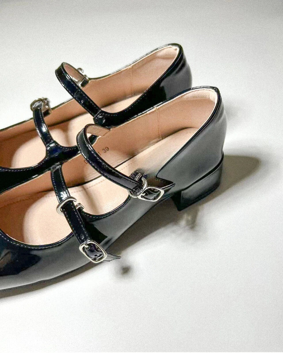 Double Strap Mary Jane Heels