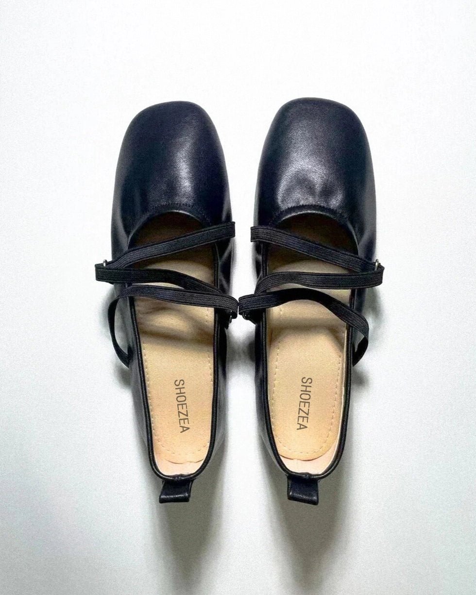 Cross Straps Foldable Ballerinas