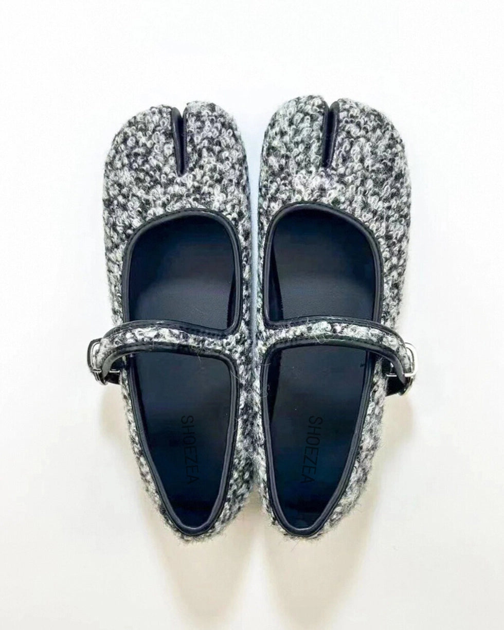 Faux Plush Tabi Mary Janes