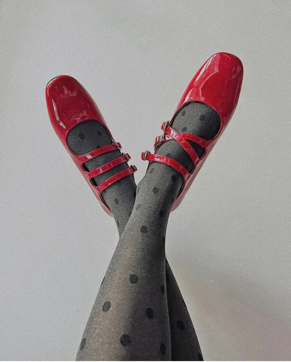 Three Buckle Heeled Mary Janes