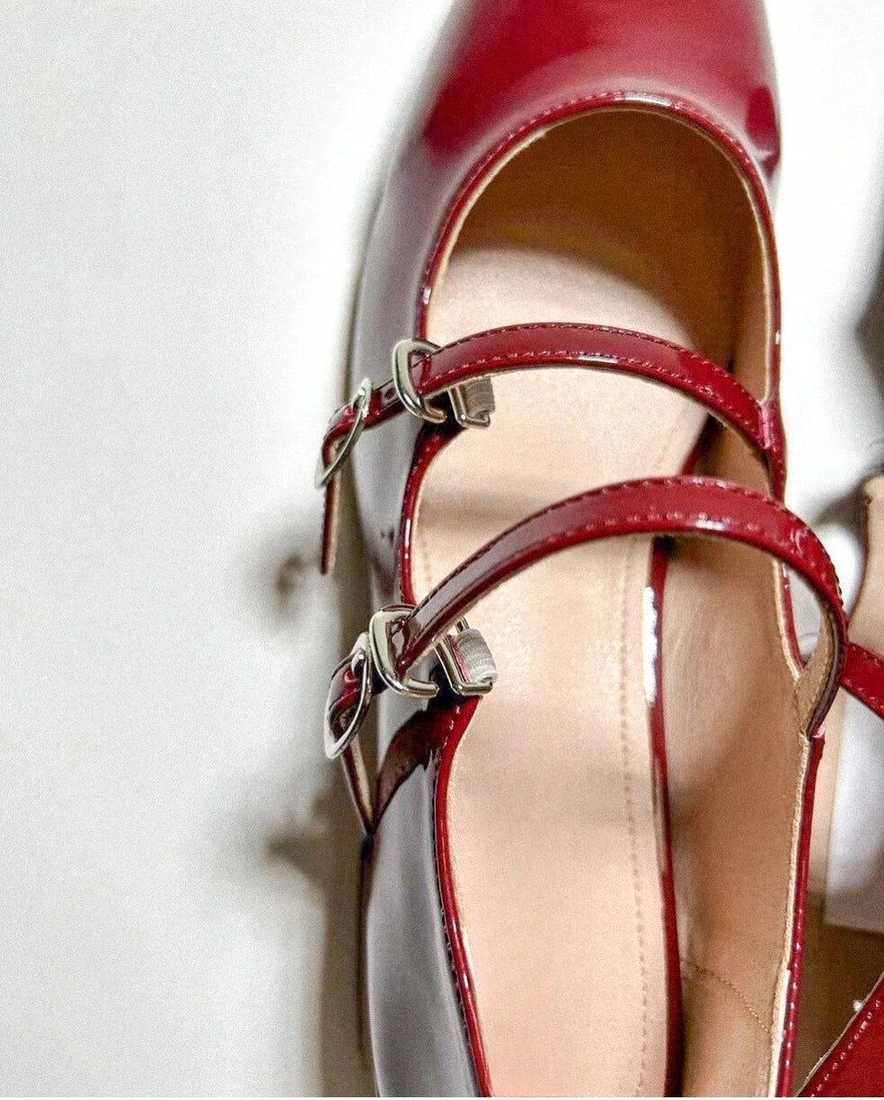 Double Strap Mary Jane Heels