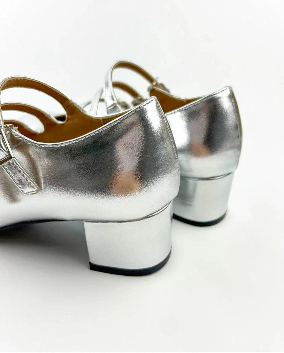 Three Buckle Heeled Mary Janes
