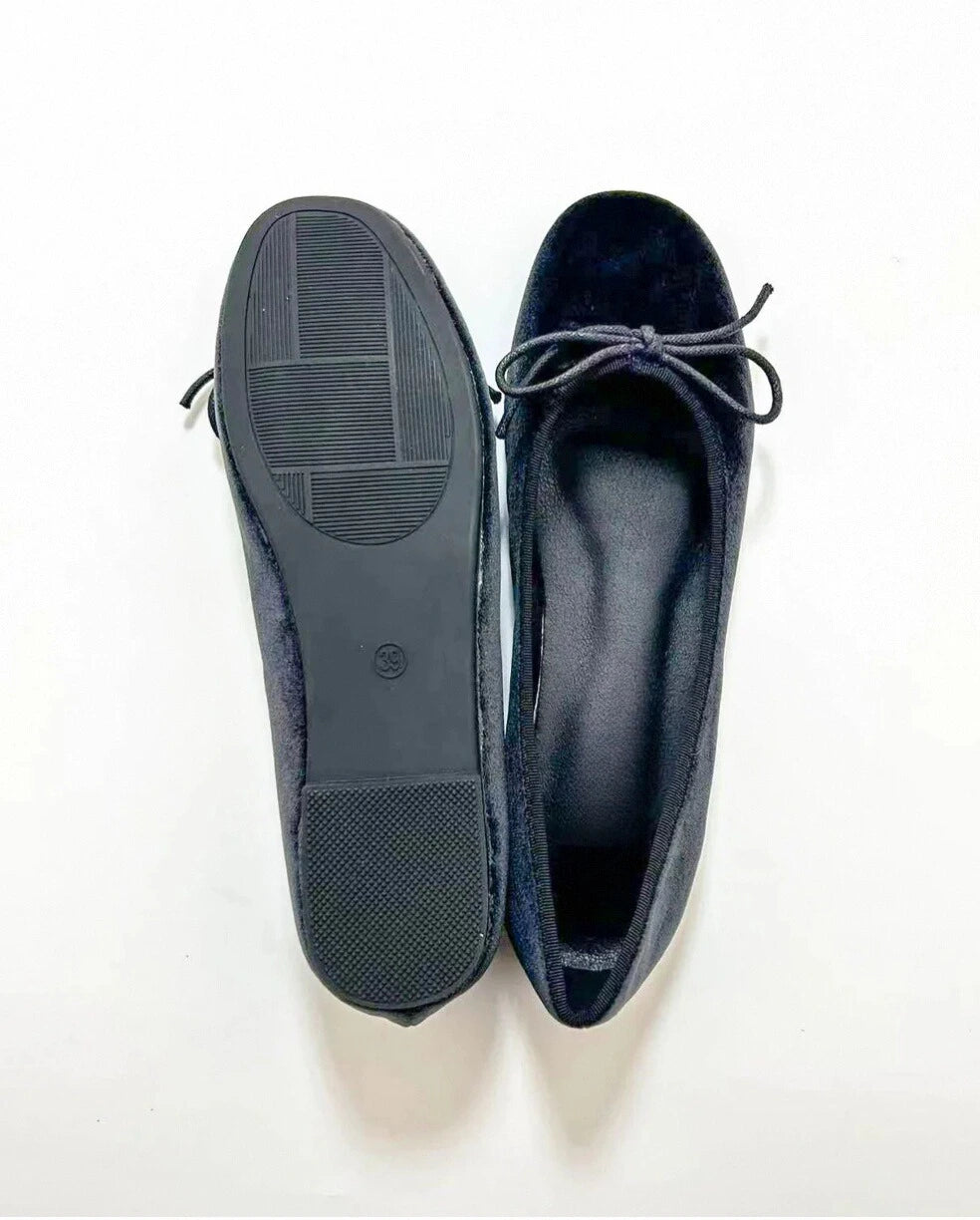 Suede Round Toe Ballet Flats