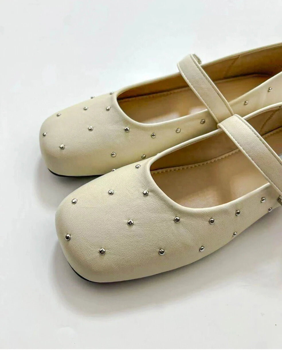 Studded Square Toe Mary Janes