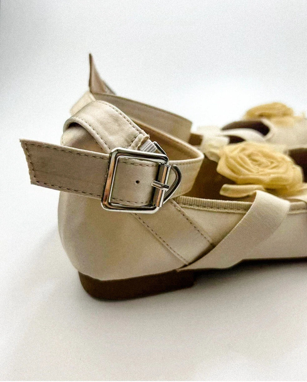 Asymmetrical Flower Ballet Flats