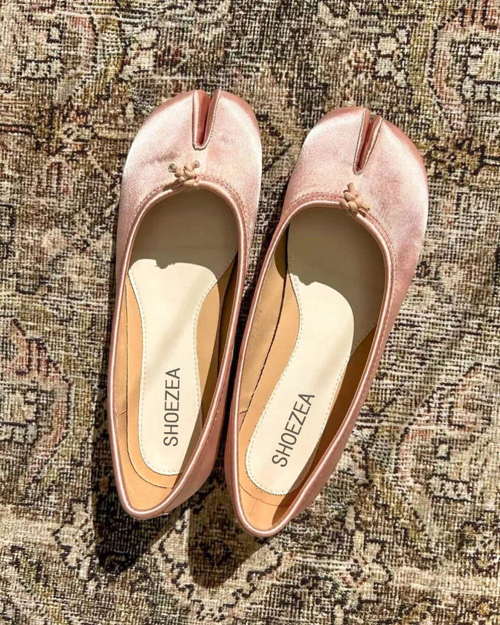 Satin Tabi Ballet Flats