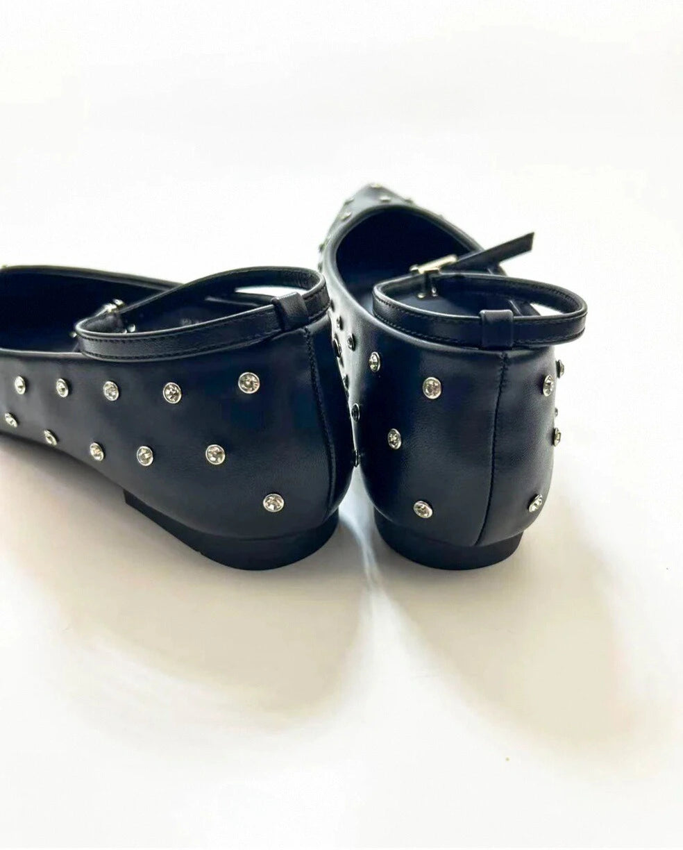 Studded Point Toe Ballet Flats