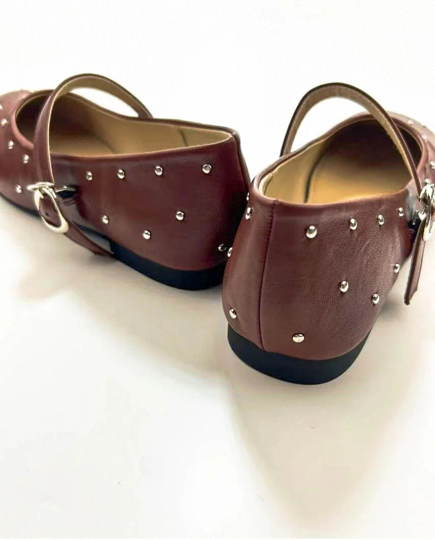 Studded Square Toe Mary Janes