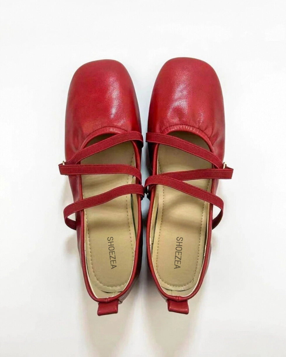 Cross Straps Foldable Ballerinas