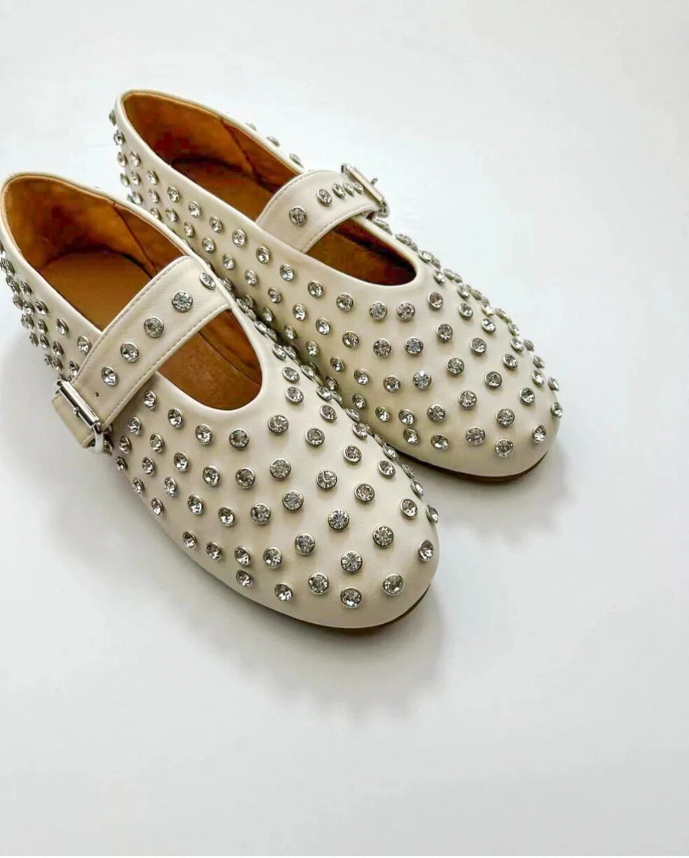 Round Toe Studs Mary Janes