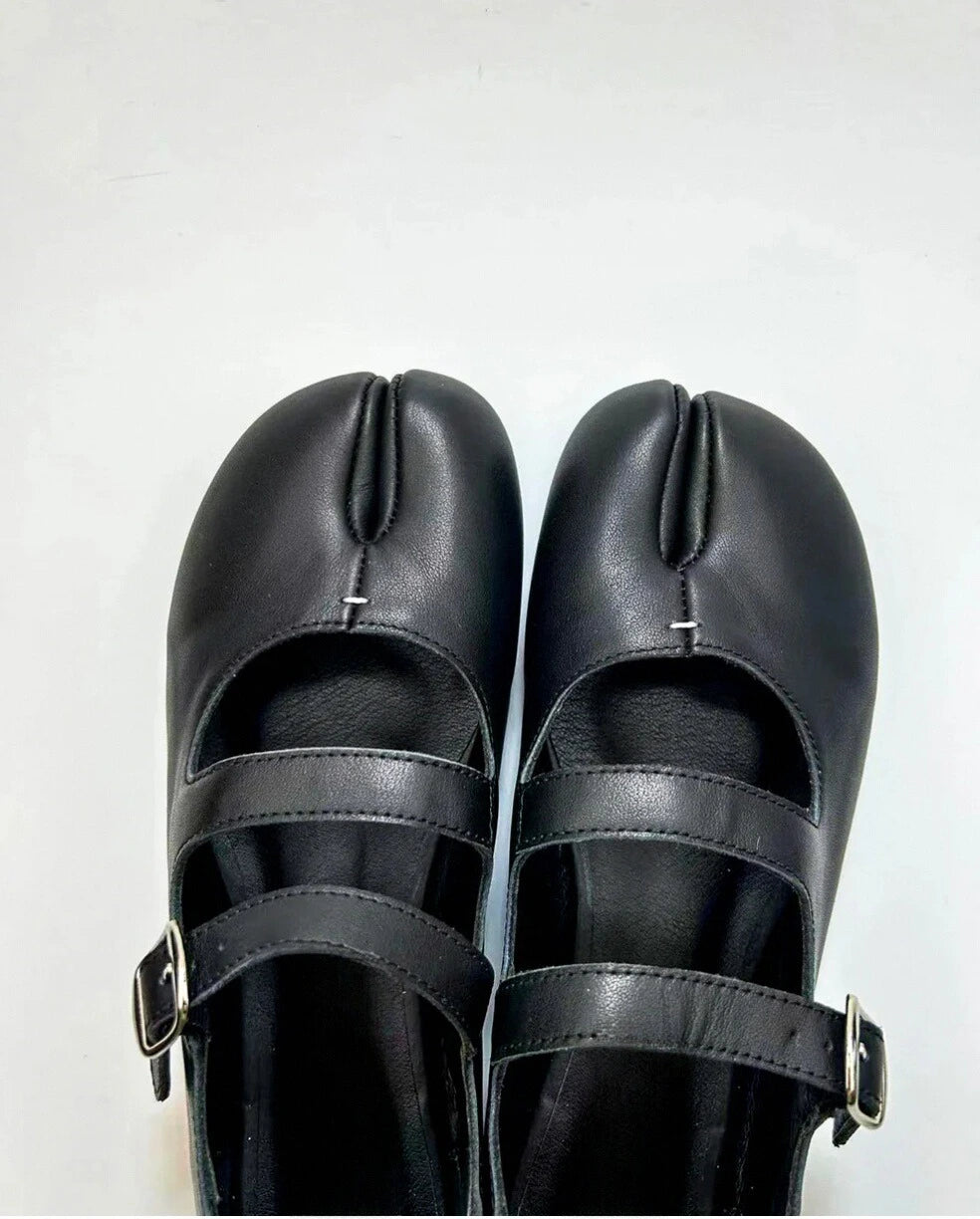 Double Straps Tabi Ballet Flats