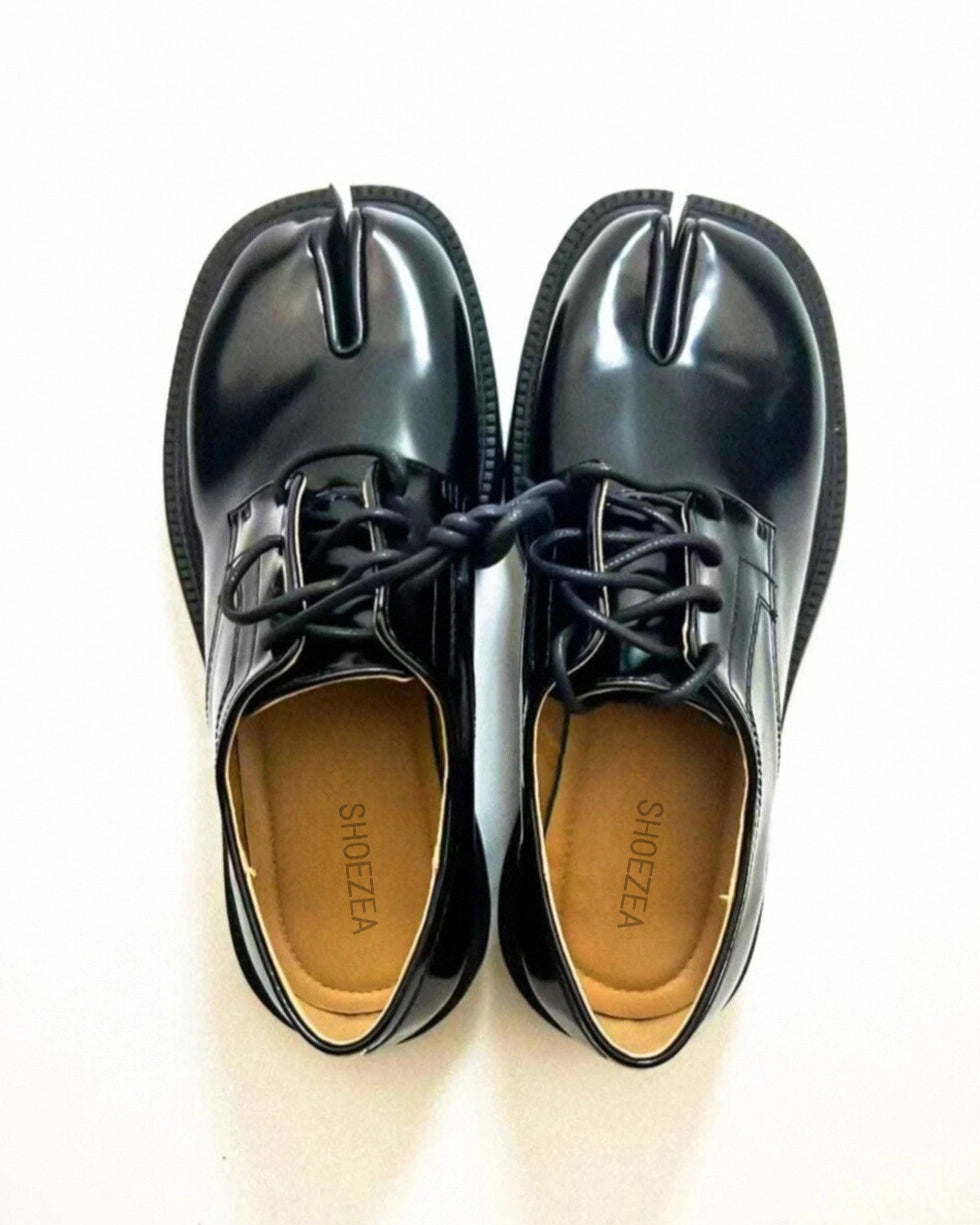 Lace Up Thick Heel Tabi Loafers