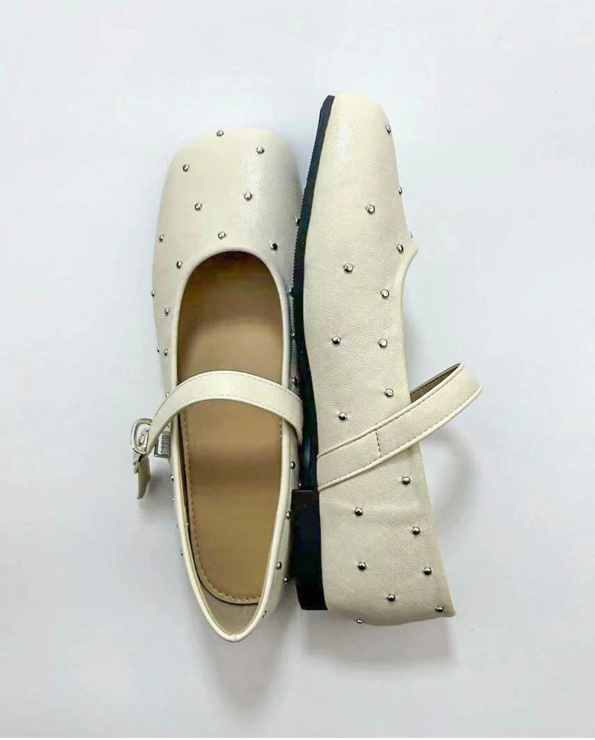 Studded Square Toe Mary Janes