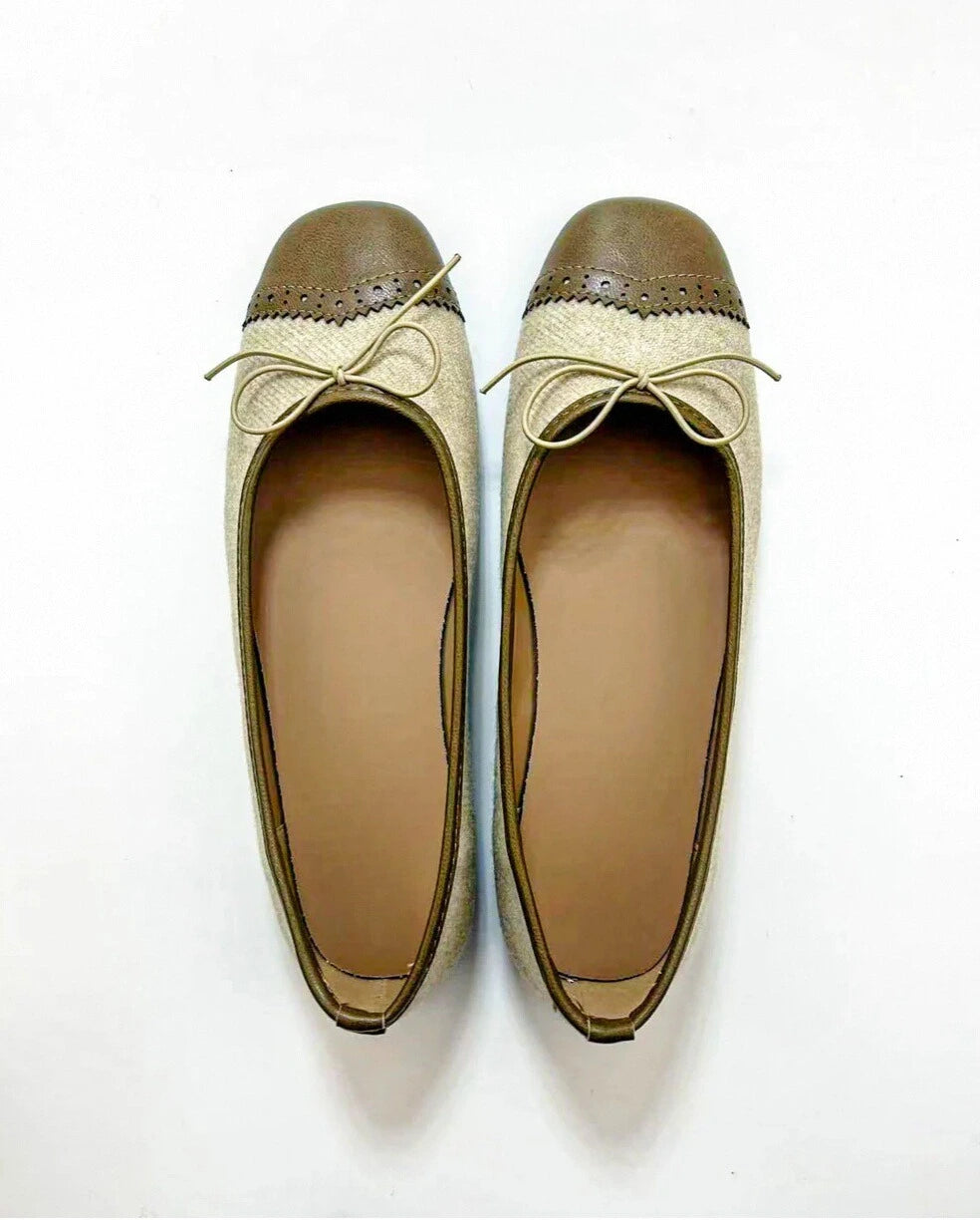 Color Block Round Toe Flats