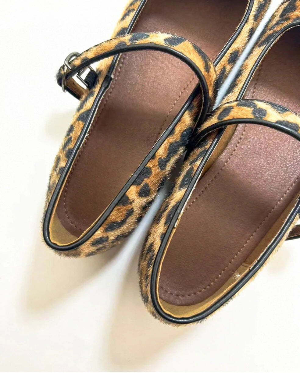 Leopard Mary Janes