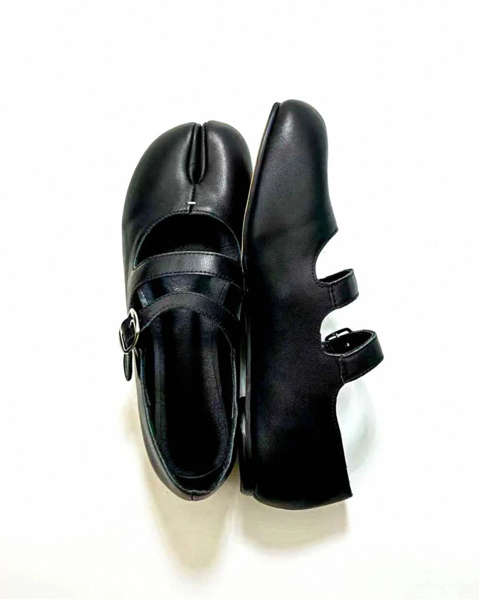 Double Straps Tabi Ballet Flats