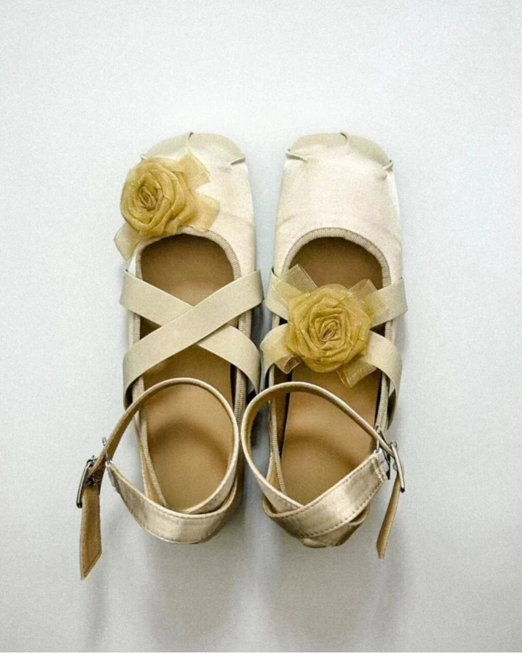 Asymmetrical Flower Ballet Flats