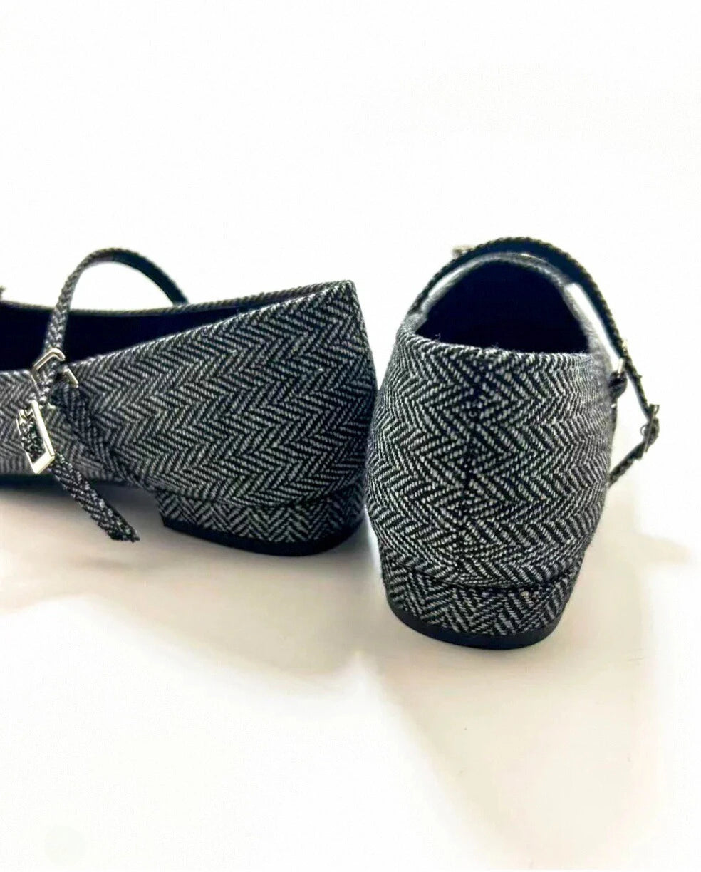 Rhinestones Plaid Mary Janes