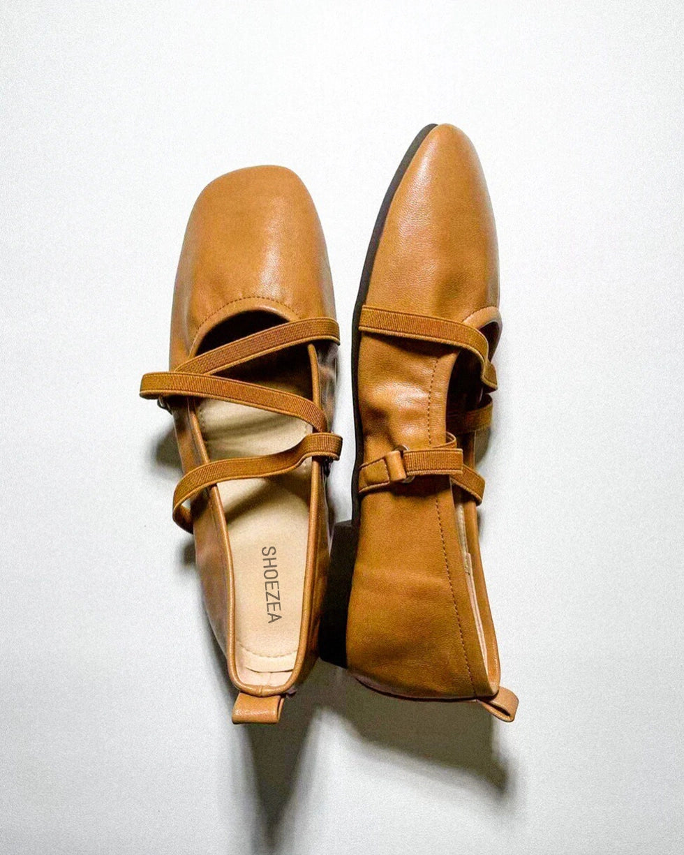 Cross Straps Foldable Ballerinas