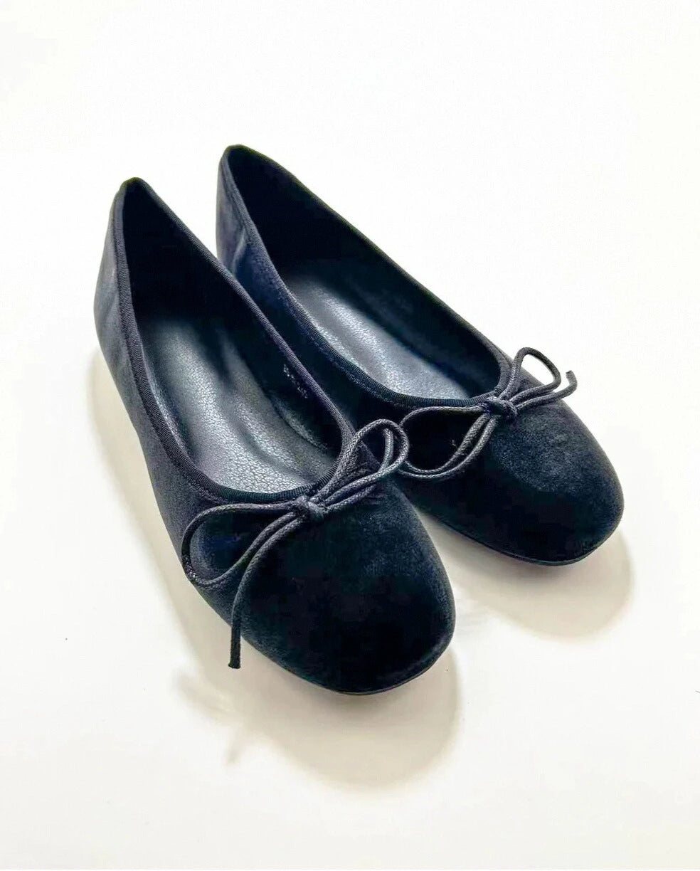 Suede Round Toe Ballet Flats