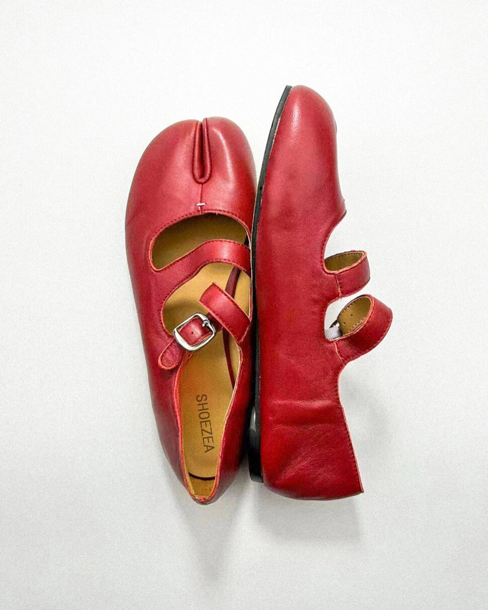 Double Straps Tabi Ballet Flats