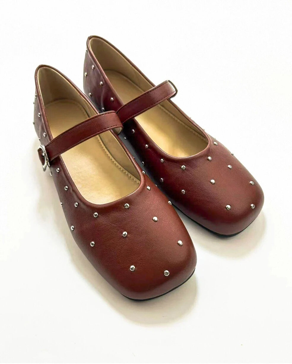 Studded Square Toe Mary Janes