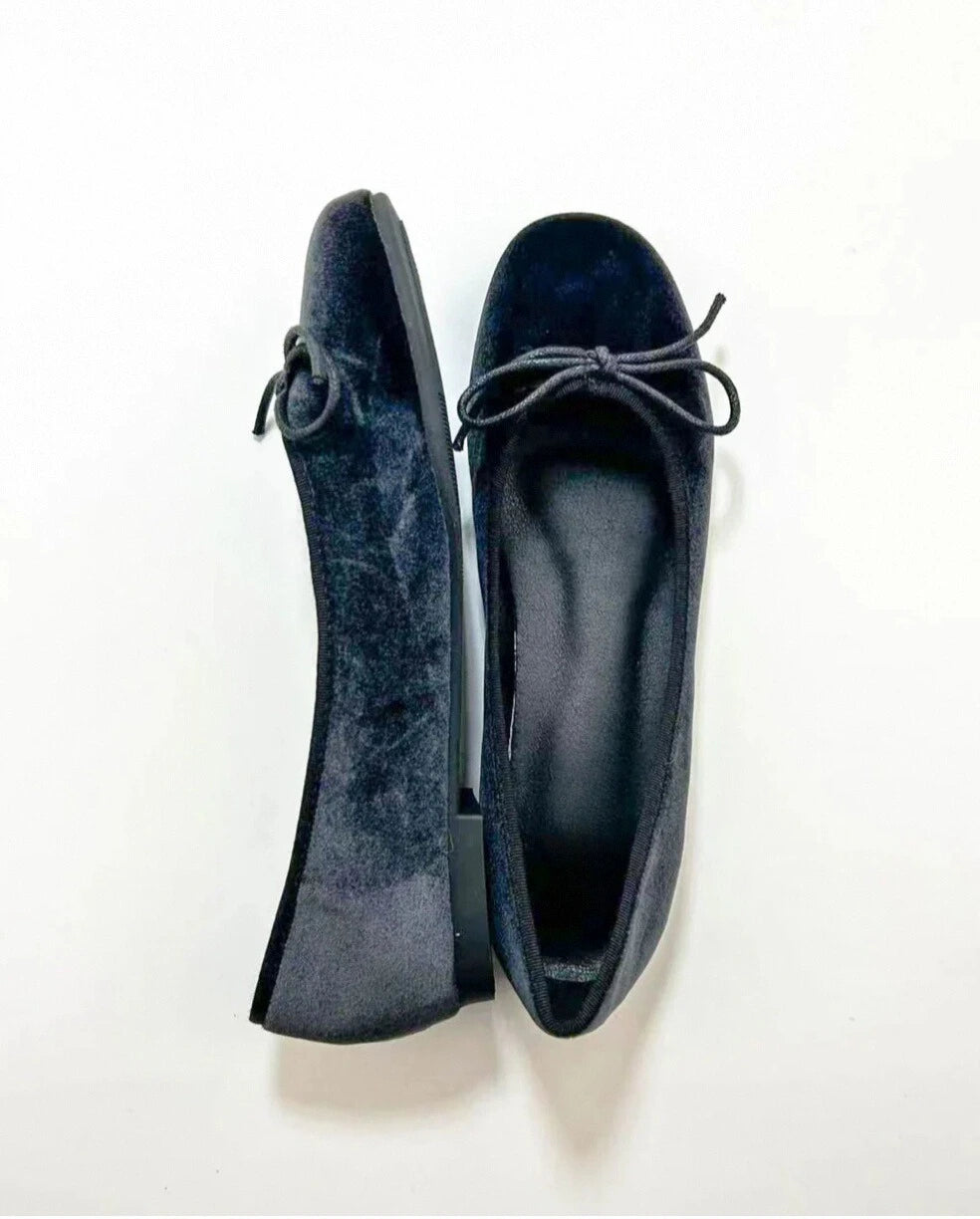 Suede Round Toe Ballet Flats