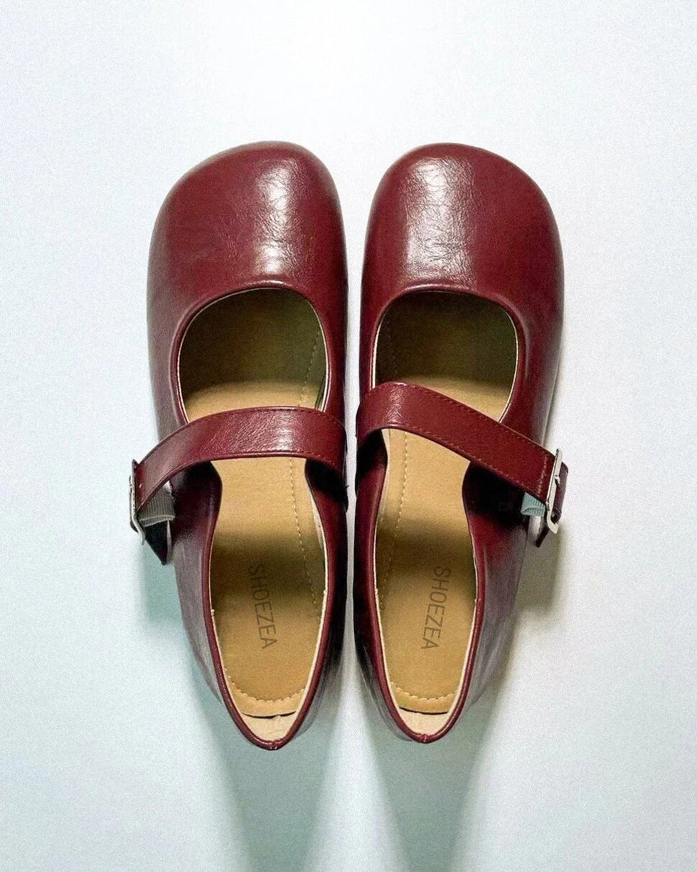 Foldable Round Toe Mary Janes