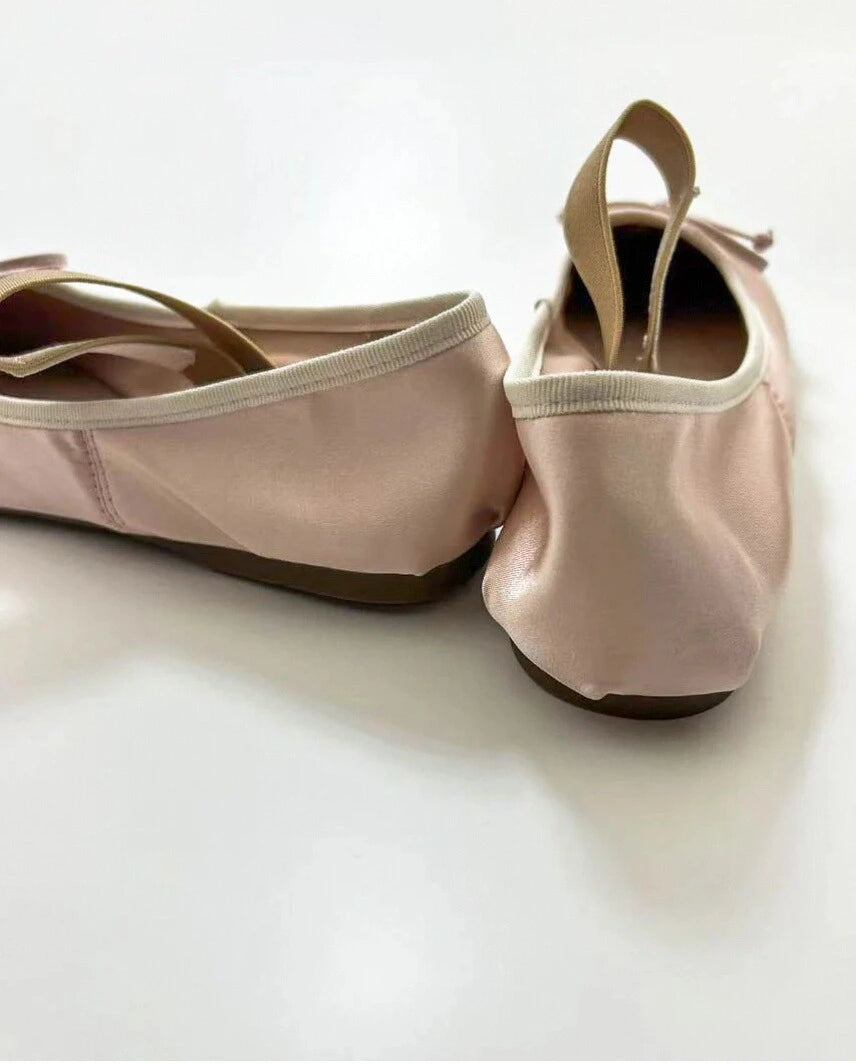 Satin Round Toe Ballerinas