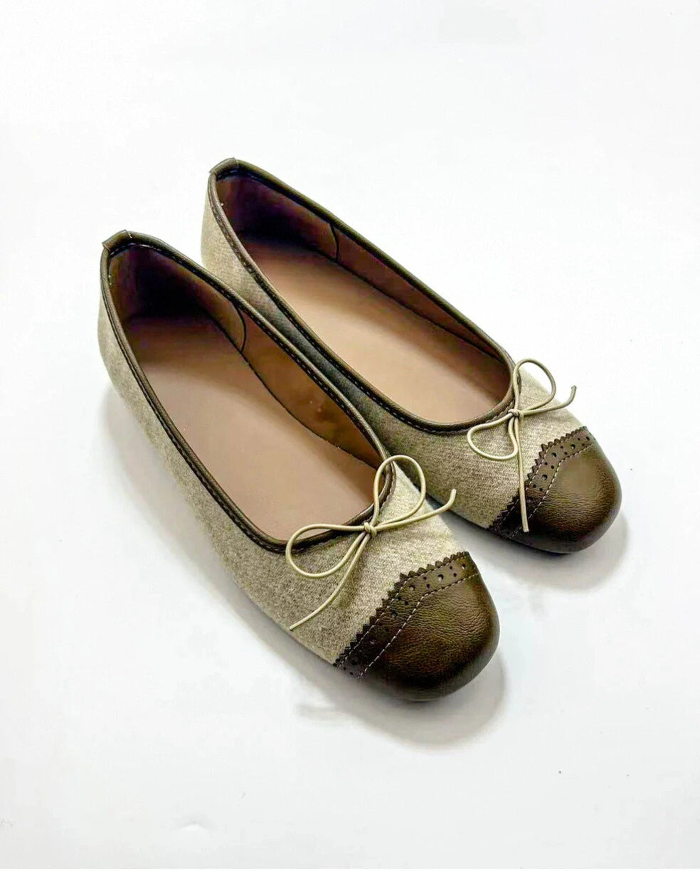 Color Block Round Toe Flats