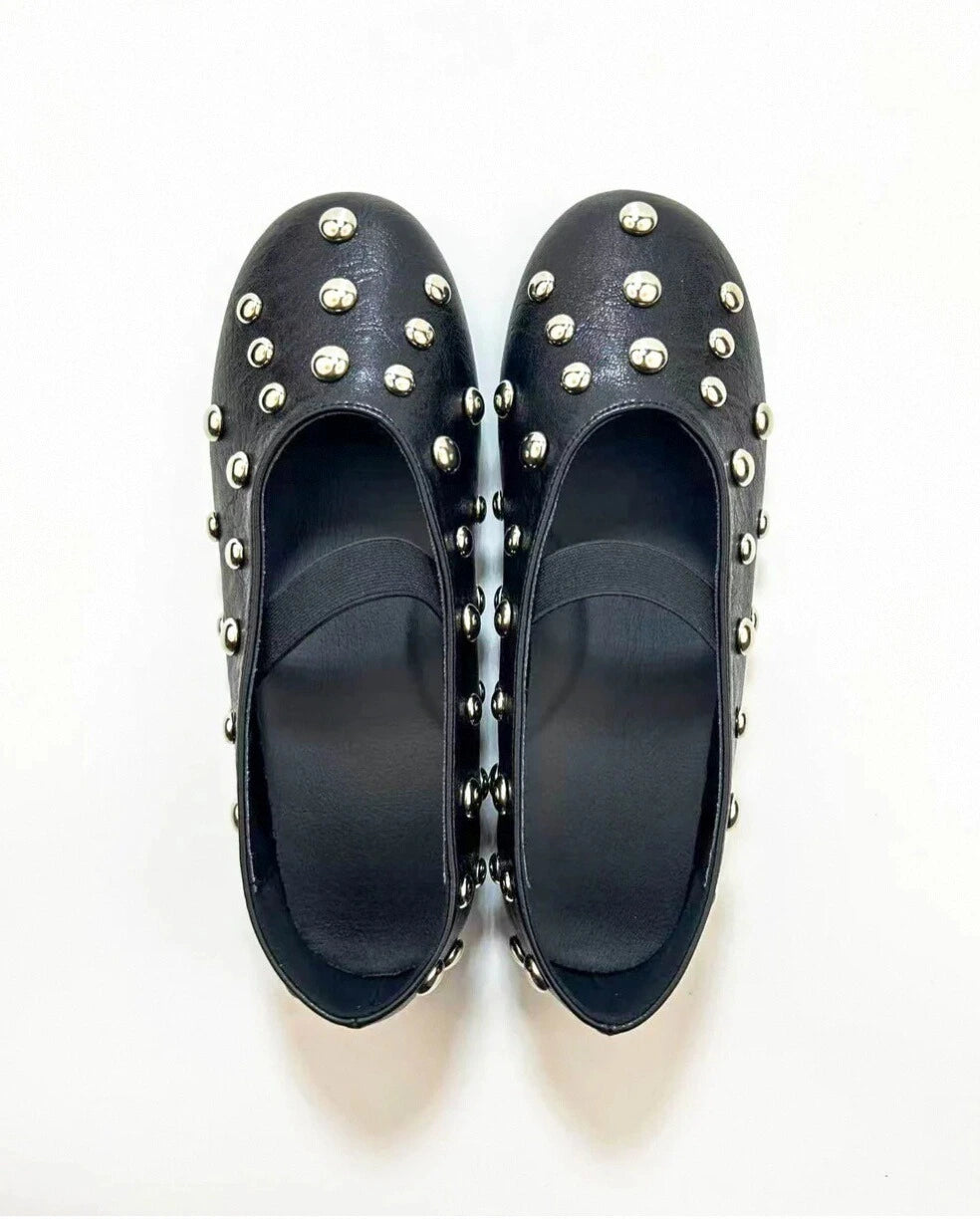 Studded Single Band Ballet Flats