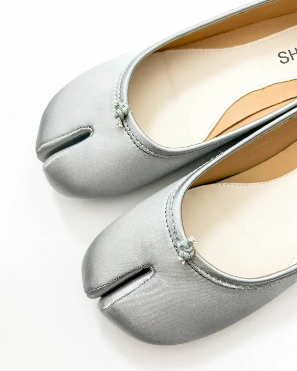 Satin Tabi Ballet Flats