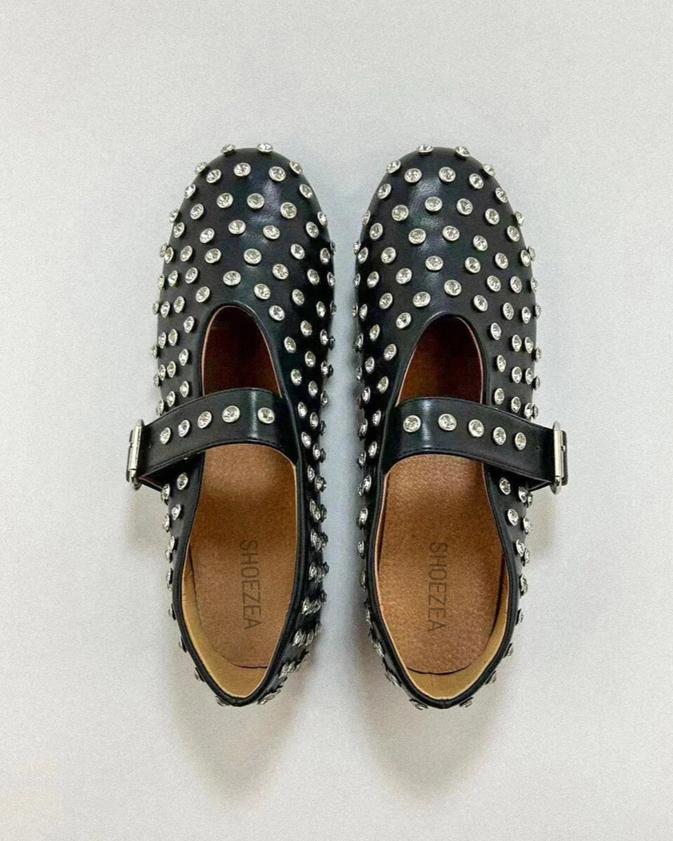 Round Toe Studs Mary Janes