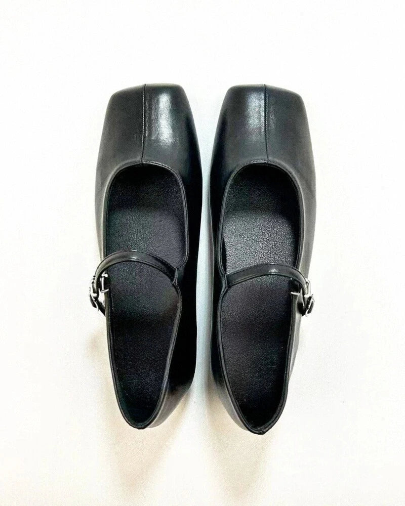 Plain Toe Mary Jane Flats