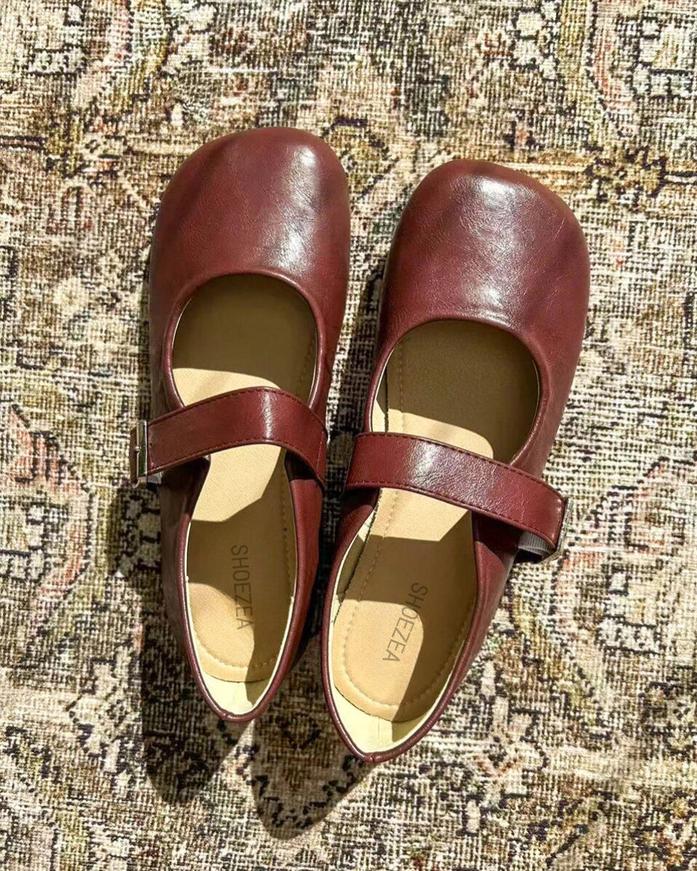 Foldable Round Toe Mary Janes