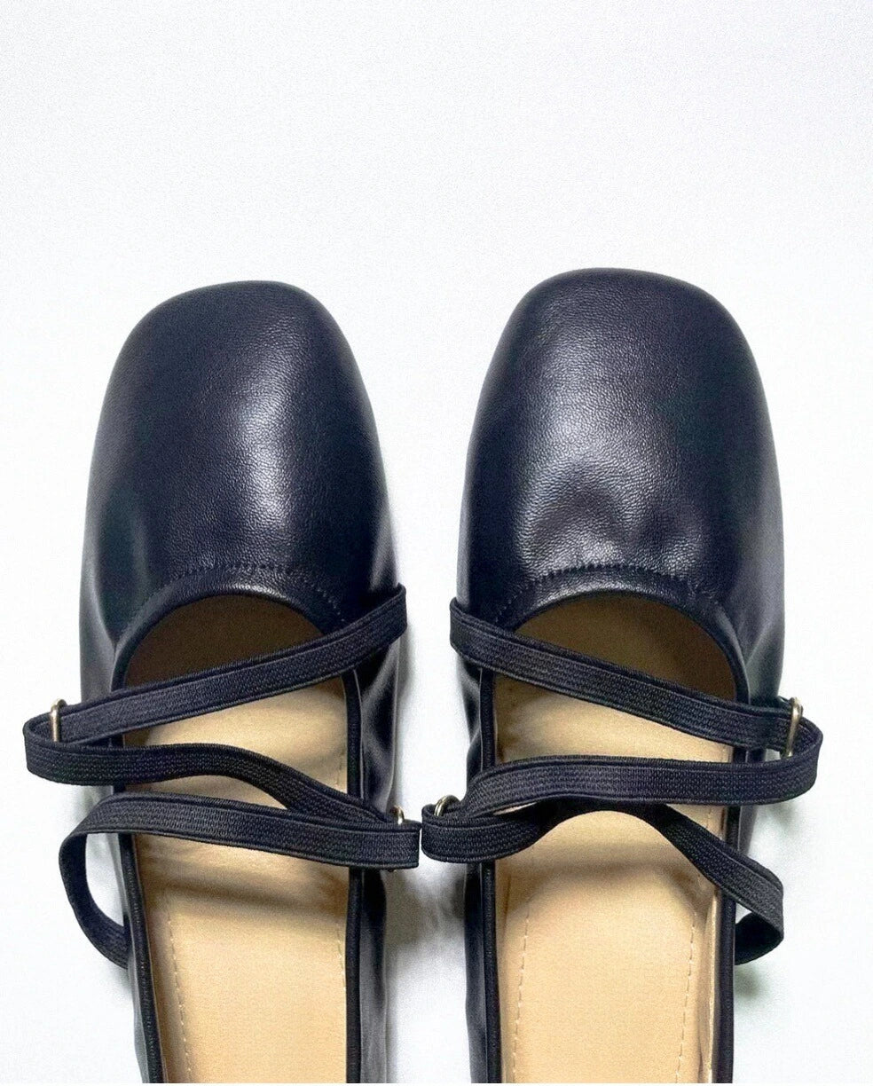 Cross Straps Foldable Ballerinas