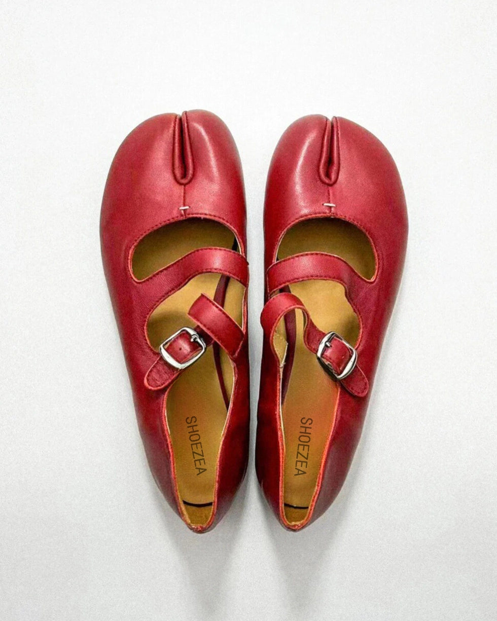 Double Straps Tabi Ballet Flats